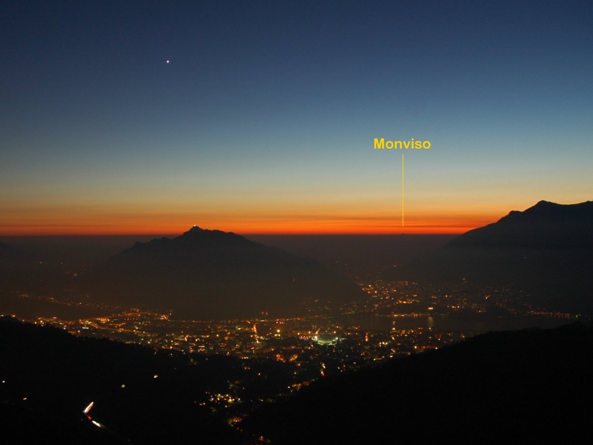 Ma il Monviso fino dove e'' possibile vederlo ?